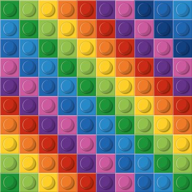 Lego simgesi. Soyut resim. Çok renkli. Vektör grafiği