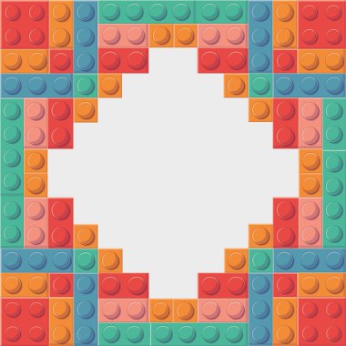 Lego simgesi. Soyut çerçeve şekil. Vektör grafiği
