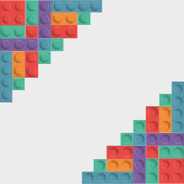 Lego simgesi. Soyut resim. Vektör grafiği