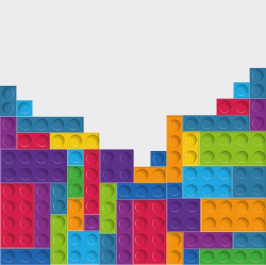 Lego simgesi. Soyut resim. Vektör grafiği