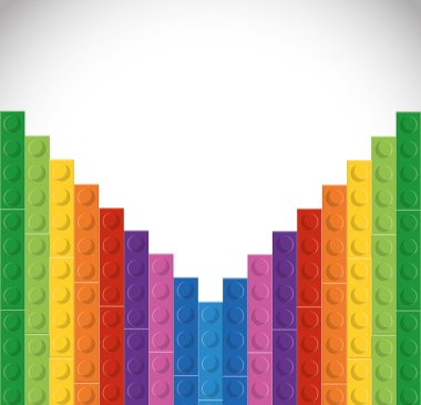 Lego simgesi. Soyut resim. Vektör grafiği