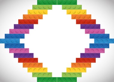 Lego simgesi. Soyut çerçeve şekil. Vektör grafiği