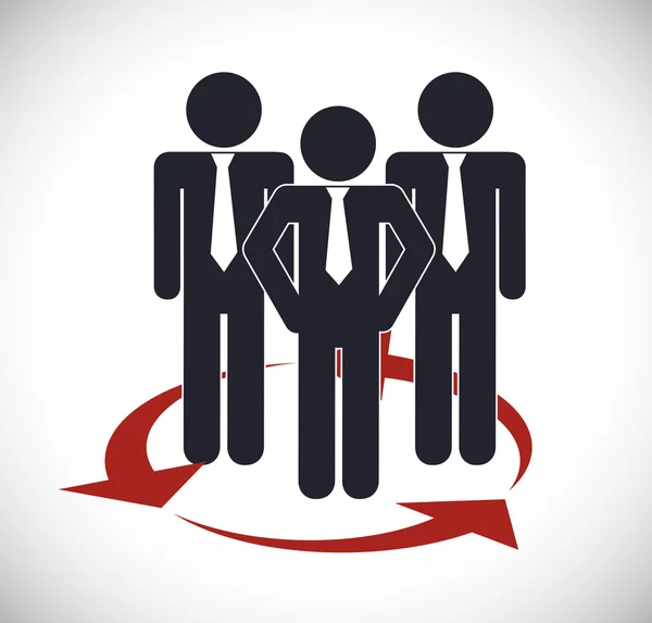 Businesspeople with arrow icon. Business design. Vector graphic — Stock Vector