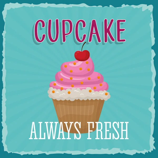 Cupcake Ikone. Dessert und süßes Design. Vektorgrafik — Stockvektor