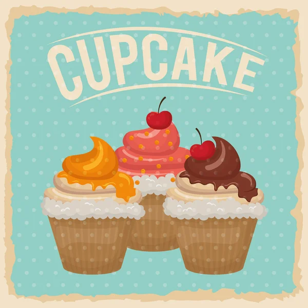 Cupcake Ikone. Dessert und süßes Design. Vektorgrafik — Stockvektor