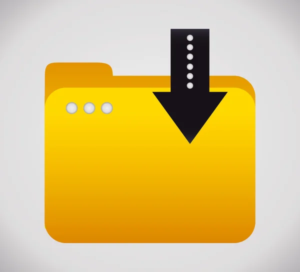 Yellow folder. File design. Vector graphic — Stockvector