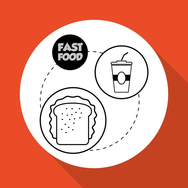 Flache Illustration über Fast Food Design — Stockvektor