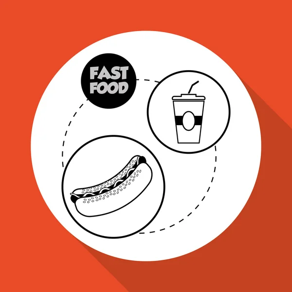 Illustrazione piatta sulla progettazione di fast food — Vettoriale Stock