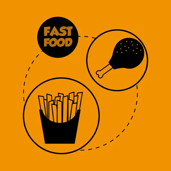 Illustrazione piatta sulla progettazione di fast food — Vettoriale Stock