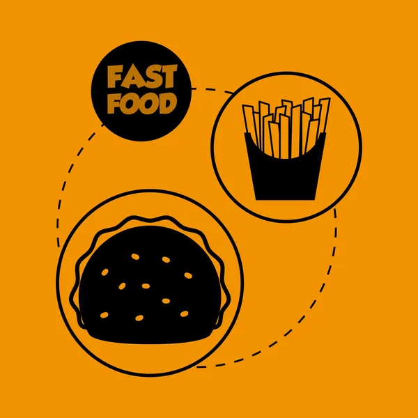Ilustração plana sobre design de fast food — Vetor de Stock