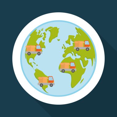 Düz ücretsiz teslim tasarım, düzenlenebilir vektör Illustration