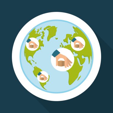 Düz ücretsiz teslim tasarım, düzenlenebilir vektör Illustration