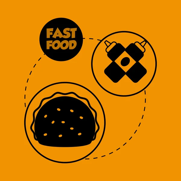 Illustrazione piatta sulla progettazione di fast food — Vettoriale Stock