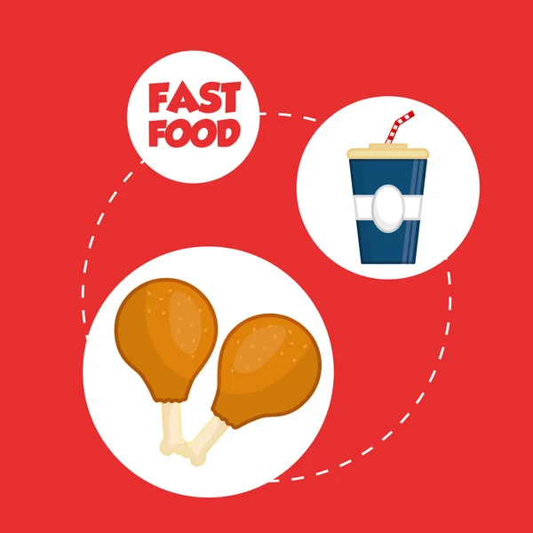 Illustrazione piatta sulla progettazione di fast food — Vettoriale Stock