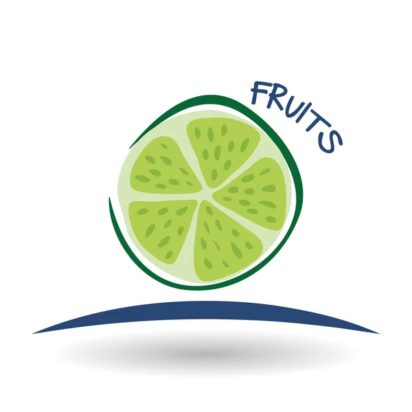 Illustration plate du dessin des fruits — Image vectorielle
