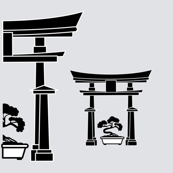 Platt illustration av japan design — Stock vektor
