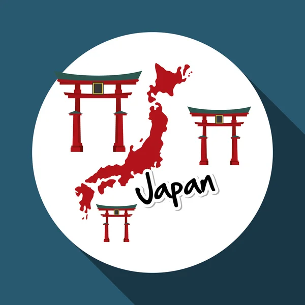 Ilustración plana del diseño japonés — Vector de stock