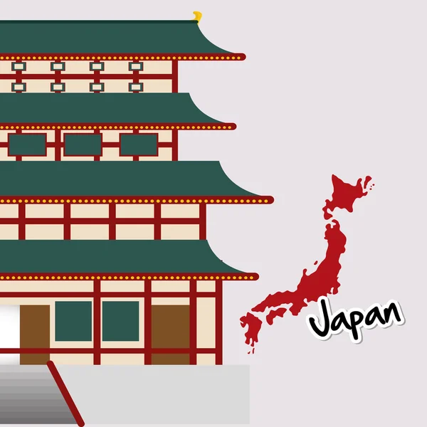 Illustration plate du design japonais — Image vectorielle
