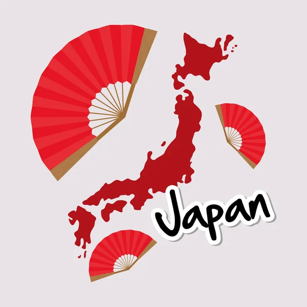 Ilustración plana del diseño japonés — Vector de stock