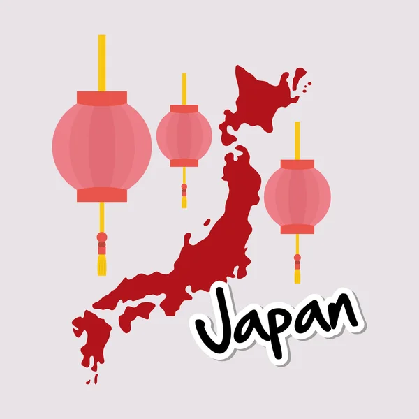 Ilustración plana del diseño japonés — Vector de stock