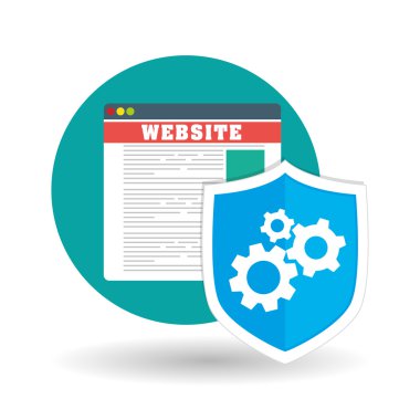 Güvenlik sistemi tasarımı. teknoloji illüstrasyon. Koruma simgesi