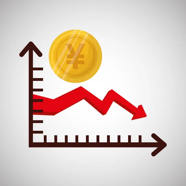 Diseño de economía global, concepto financiero y monetario — Vector de stock