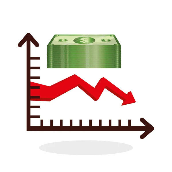 Diseño de economía global, concepto financiero y monetario — Vector de stock