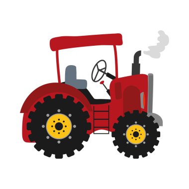 traktör simgesi. Çiftlik konsepti. Vektör grafiği