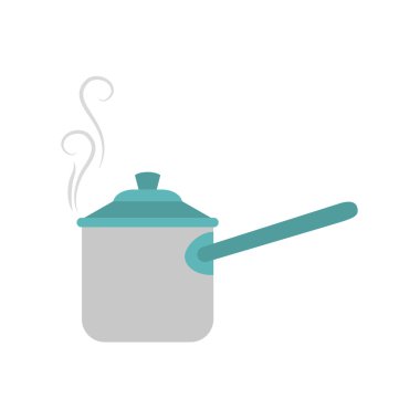 Tencere simgesi. Mutfak ve pişirme tasarım. Vektör grafiği