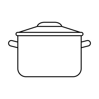 Tencere simgesi. Mutfak ve pişirme tasarım. Vektör grafiği