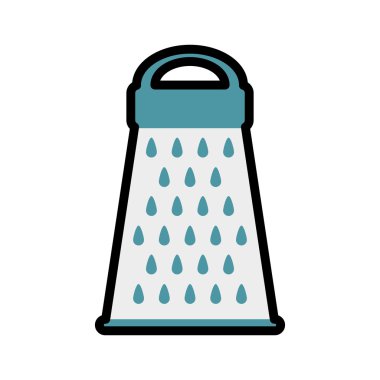 Peynir rende simgesi. Mutfak ve pişirme tasarım. Vektör grafiği