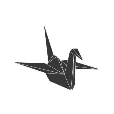 Kuş simgesi. Origami tasarımı. Vektör grafiği