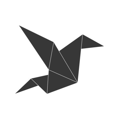 Kuş simgesi. Origami tasarımı. Vektör grafiği