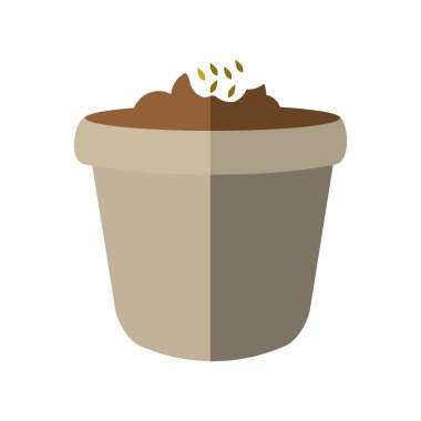 Bitki ve pot simgesi. Doğa tasarım. Vektör grafiği