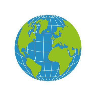 Gezegen simgesi. Tasarım dünya. Vektör grafiği