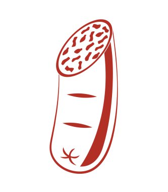 Sosis simgesi. Steak house tasarım. Vektör grafiği