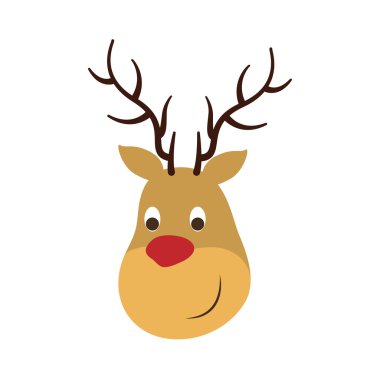 Geyik simgesi. Neşeli Noel tasarım. Vektör grafiği