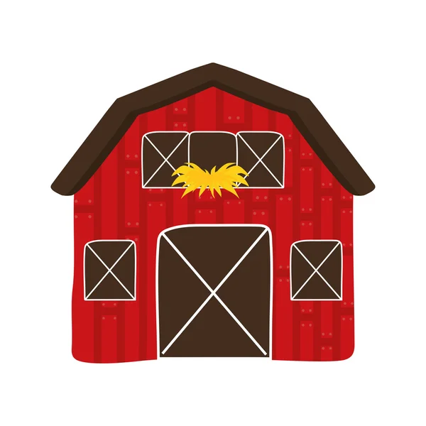 Het pictogram van het gebouw. Boerderij concept. Vectorafbeelding — Stockvector