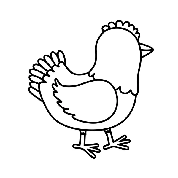 鶏のアイコン。ファーム動物概念。ベクター グラフィック — ストックベクタ