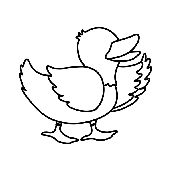 Icono de pato. Concepto animal de granja. Gráfico vectorial — Vector de stock