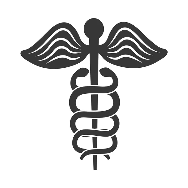 Icono de caduceo. Concepto médico y sanitario. Gráfico vectorial — Archivo Imágenes Vectoriales