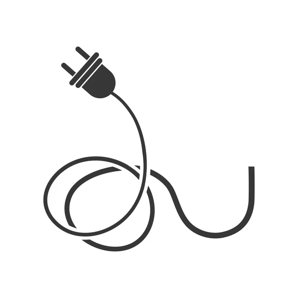 Plug con icono de cable. Diseño energético. Gráfico vectorial — Archivo Imágenes Vectoriales