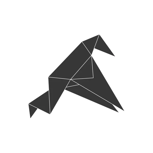 Vogelsymbol. Origami-Design. Vektorgrafik — Stockvektor