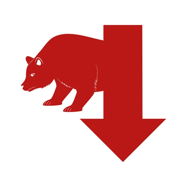 Ícone de urso. Desenho de perfis. Gráfico vetorial —  Vetores de Stock