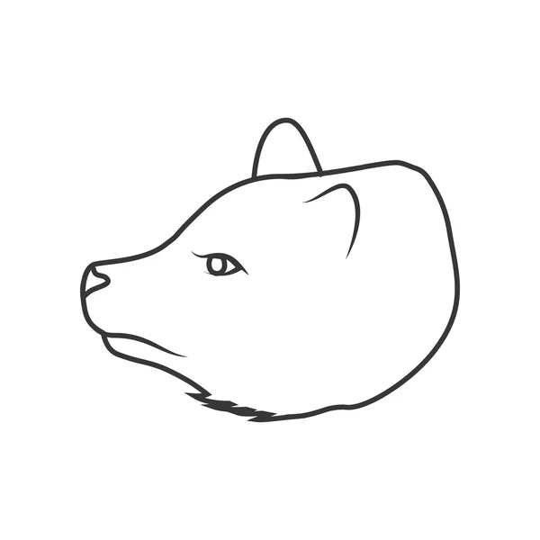Медведь икона мультфильма. Дизайн животных. Векторная графика — стоковый вектор