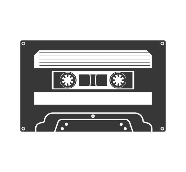 Icono de cassette. Diseño de tecnología retro. Gráfico vectorial — Vector de stock