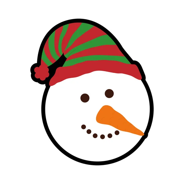 Snowman cartoon icon. Merry Christmas design. Vector graphic — Stock Vector