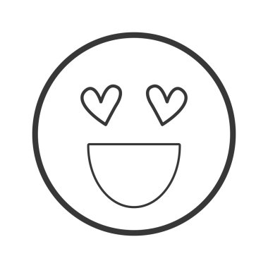 Çizgi film yüz simgesi. Love Tasarım. Vektör grafiği