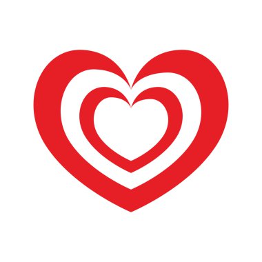 kalp simgesi. tasarım seviyorum. Vektör grafiği