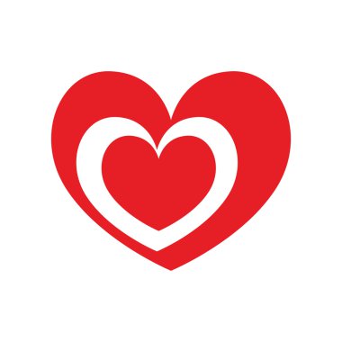kalp simgesi. tasarım seviyorum. Vektör grafiği